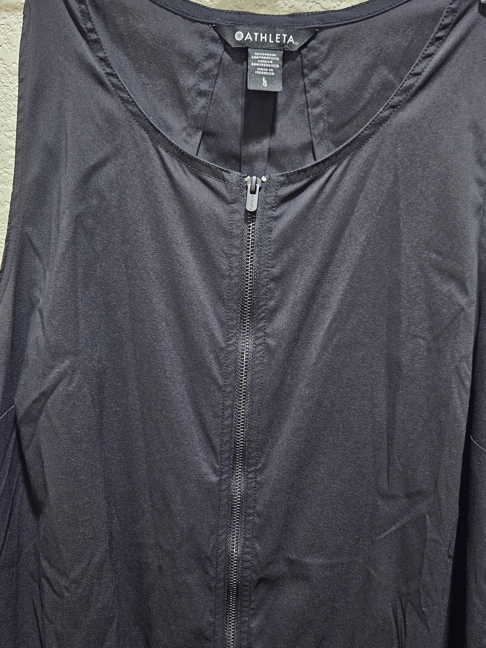 Athleta Black Athletic Jumpsuit Wide Leg Sleeveless Fron Zip - Picture 5 of 8